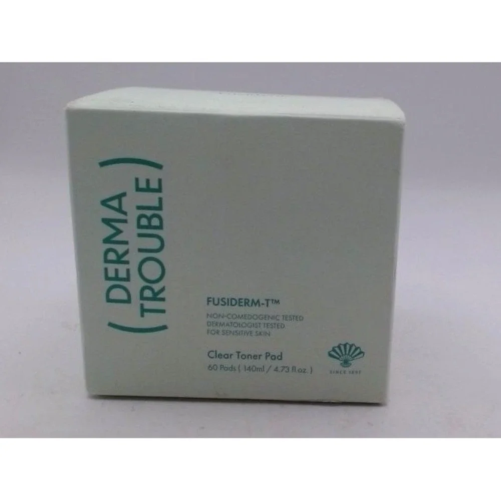 Derma Trouble - Fusiderm-T Clear Toner Pads, Count 60, BRAND NEW IN BOX